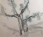 50 x 60 cm Tusche auf Papier